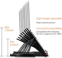 Support de tablette et d'ordinateur portable pliable rotatif à 360°, réglable, durable, ventilé, pour bureau