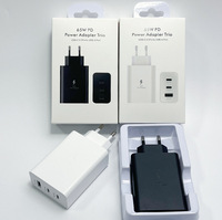 Adaptador de Corriente de Carga Rápida de 65W, Enchufe de Pared Tipo EU, UK, US para Cable Samsung, para Dispositivos Samsung S22, S23, S24, S25, S26