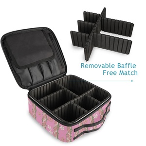 Hawaii Small Portable Cosmetic Case Travel <b>Makeup</b> <b>Storage</b> Custom Design Pink Lei Cosmetic Organizer with Zipper Closure - Product Image 4
