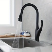 Robinet de cuisine monotrou en acier inoxydable noir, style minimaliste moderne, anti-éclaboussures, pour évier de lavage de légumes, modèle d'usine transfrontalière
