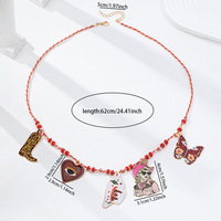 Collier à 3 couches en cordon tressé multicolore avec pendentif botte de cowboy et breloques émaillées, bijoux fantaisie OEM/ODM, colliers dorés