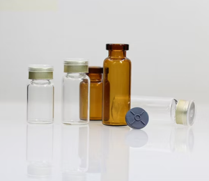 Botellas de Vidrio Transparente Ámbar de Dos Tonos para Almacenamiento, Tapas Metálicas de Colores Surtidos, Diseños Lineales y en Grupo Sin Impresión - Product Image 3