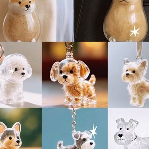 Llavero Transparente de Goma con Diseño de West Highland White Terrier, Mini Caja para Guardar Pelo de Mascota, Colgante Portátil para Bolsa, Regalo para Amantes de los Perros - Product Image 1