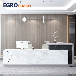 Ergospace יוקרה עיצוב פנים מחיר מלון 2 אדם סיטונאי עיצוב מודרני לבן שולחן עבודה דלפק - Product Image 4