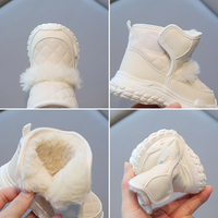 Bottes de neige pour tout-petits 1-5 ans, imperméables, chaudes, doublées de fourrure, antidérapantes, semelle extérieure en TPR, pour jouer dans la neige en extérieur, fermeture auto-agrippante