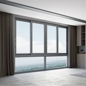 Ventana Corredera de Aluminio con Vidrio Templado, Diseño de Rejillas, Resistente a la Humedad, Insonorizada, Ventana Corredera de Aluminio con Doble Acristalamiento - Product Image 4