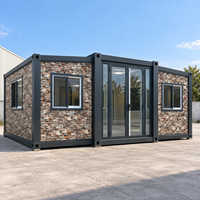 Maison préfabriquée en conteneur extensible entièrement finie, structure en acier de 20 à 40 pieds, 1 à 3 chambres