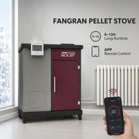 Fangran 500S OEM ODM Chimenea de Pellets con Pantalla Táctil WiFi, Ecológica, Independiente para Interiores, Calefacción Central y Calentador de Agua Caliente