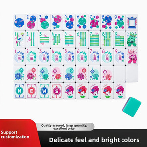 ชุดไพ่นกกระจอกอะคริลิค 4 ชั้น สีฟ้า 160 ชิ้น ลายธีมลมทะเลแบบอเมริกัน - Product Image 3