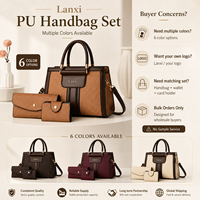 2026 Set Tas Tangan Wanita Mewah Desainer Baru 3-in-1 Bahan Kulit PU, Dompet, dan Tas Selempang dengan Ritsleting Nilon