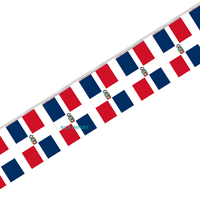 Guirlande de mini-drapeaux de la Dominique pour la décoration de fêtes scolaires, salles de classe et événements sportifs