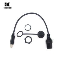 Cable de Extensión USB Tipo B Macho-Hembra Original de Fábrica, Impermeable, con Revestimiento de PVC para Tablero de Auto, Motocicleta, Camión - Negro