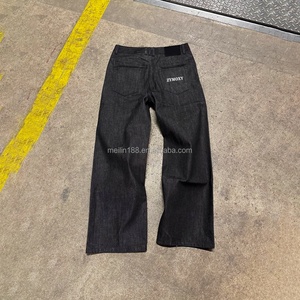 Raw Denim <b>Jeans</b> Manufacturer Custom Black Raw Salvage Original Japanese Selvedge Denim Pants Straight Leg Raw Denim Baggy <b>Jeans</b> - Product Image 2