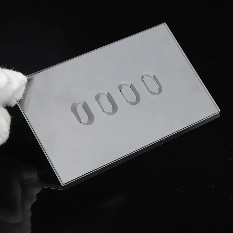 Vidrio Templado personalizado con impresión de pantalla de seda blanca, Interruptor táctil de pared inteligente, superventas