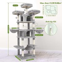Torre para Gatos Starmoon para Gatos de Interior com Poste de Arranhar, Rede, Plataformas, Condomínios e Cesto Suspenso