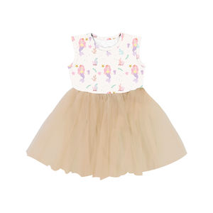 SQG-089 Vestido de Moda para Niñas, Top de Seda de Leche, Falda de Tul Súper Suave, Vestidos de Verano para Niñas, Fiesta de Cumpleaños, OEM - Product Image 6