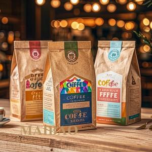 Sachets refermables en Mylar pour grains de café expresso, finition mate blanche, avec fermeture éclair, formats 100g, 250g, 500g, 1kg, 2kg, 5kg, 10kg - Product Image 2