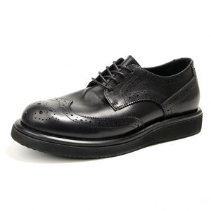Chaussures en cuir véritable pour hommes, de haute qualité, tendance, décontractées, antidérapantes, respirantes, légères, à semelle épaisse - Product Image 2