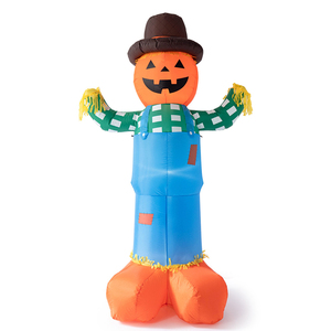 210cm épouvantail lumineux plug-in gonflable fantôme citrouille homme et sangle pantalon Halloween ornement fête pelouse décoration - Product Image 3