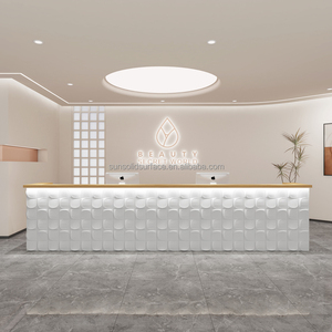 Mostrador de Recepción LED con Forma Fantástica, Mostrador de Recepción en Forma de L para Oficina, Salón de Belleza - Product Image 5
