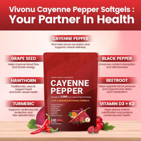 Maßgeschneiderte Vegane Capsaicin-Weichkapseln für den Außenhandel Grenzüberschreitend Beliebter CAYENNE-Pfeffer-Extrakt Antioxidans für Erwachsene Verbesserte Formel