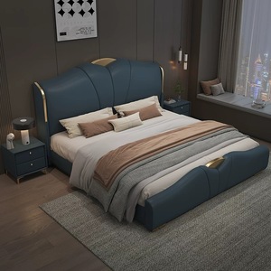 Muebles <span class=keywords><strong>de</strong></span> Dormitorio <span class=keywords><strong>de</strong></span> Madera <span class=keywords><strong>de</strong></span> Lujo, Camas Tapizadas Suaves, Cama Doble King Size, Juego <span class=keywords><strong>de</strong></span> Cama Princesa con Cajones y Diseño <span class=keywords><strong>de</strong></span> Colchón - Product Image 2
