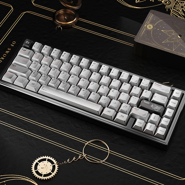 Small Full Set of 112 Keys Metallic Keycap Custom PC Retro Mechanical Keyboard Metallic Keycaps