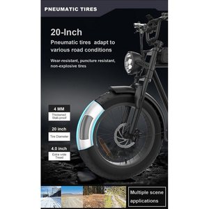 Vélo de montagne électrique haute performance DOTMALL 350W 48V 18Ah YAMALI 20 Cadre marron Braun/Schwarz WEEE 68192491 120kg - Product Image 2