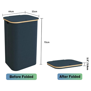 Giỏ giặt lớn với nắp có thể gập lại độc lập giặt <span class=keywords><strong>Hamper</strong></span> - Product Image 5