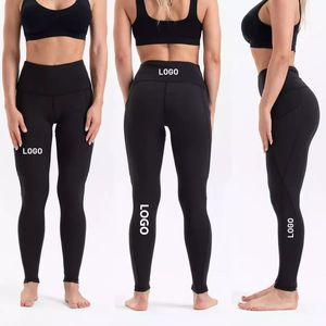 Mallas de entrenamiento de cintura alta en 23 colores con logotipo personalizado al por mayor, mallas elásticas supersuaves para gimnasio y Fitness para mujer - Product Image 2