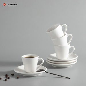 Tazzina da Espresso in Porcellana da <span class=keywords><strong>80</strong></span> <span class=keywords><strong>ml</strong></span> 2.7 oz con Piattino in Fine Ceramica Bianca a Prezzo Economico d'Ingrosso dalla Fabbrica Cinese - Product Image 3