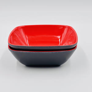Assiette en mélamine à 3 compartiments, rouge et noir, 10 pouces, pour repas équilibrés - Product Image 5