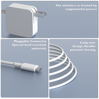 PD 61W 67W USB-C Type C US EU UK AU Plug Chargeur rapide pour ordinateur portable pour Mac Air Pro Alimentation universelle