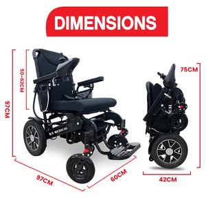 รถเข็นไฟฟ้า KSM-606AF อลูมิเนียมอัลลอยด์ น้ำหนักเบา ระบายอากาศได้ดี พับเก็บอัตโนมัติ แบตเตอรี่ลิเธียม 500W/600W/700W สำหรับผู้สูงอายุ - Product Image 4