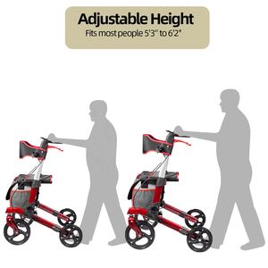 Andador con Ruedas Bariátrico, Capacidad de 180 kg, Carrito de Compras, Andador Plegable con Asiento Extra Ancho, Resistente, Patentado - Product Image 2