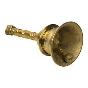 Traditional Large Brass Bell With Nandhi Idol Antique Finish Temple Ghanti Perfect For Home <b>Mandir</b> Vastu Rituals - Product Image 4