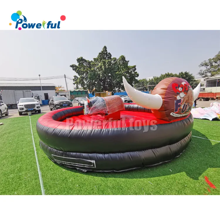 Hot selling outdoor Inflatable mechanical games rodeo ride bull can be custom bull games mechanical kits for adult