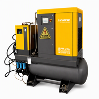 Compresseur d'air à vis 4-en-1 7,5 kW 10 CV 15 kW 20 CV 10 bars 32 CFM 74 CFM 220 V/1 ph/60 Hz avec sécheur de réservoir pour machine de sablage à glace sèche