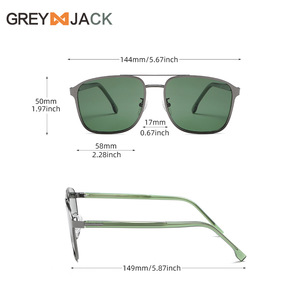 Lunettes de soleil polarisées ultralégères Greyjack pour hommes, monture en métal de 58 mm, lunettes de conduite UV400 - Product Image 1