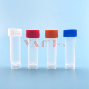 Cryogenic Tube 5ml Polypropylene <b>Flat</b> Bottom <b>Screw</b> Top With Gasket Sampling Tube 16X59MM - Product Image 2