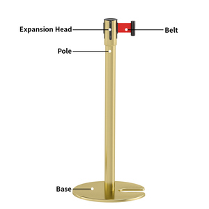 Có thể thu vào ngân hàng vành đai hàng đợi hàng rào cho sân bay & khách sạn kiểm soát đám đông kim loại bền & nhựa rào cản giao thông với cao su bài - Product Image 2