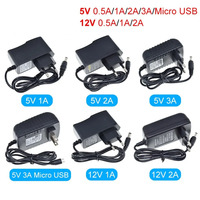 Adaptateur secteur AC/DC 100-240V 5V/12V 0.5A-3A Prise EU 5.5x2.5mm Micro USB Conforme ROHS3 Modèle Module-GT337