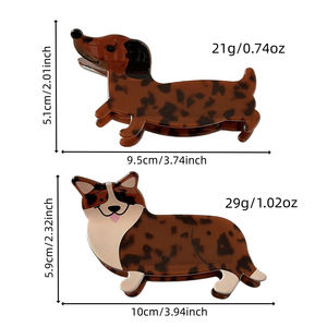 Pinces à cheveux en forme de chien de dessin animé, drôles, pour dachshund, corgi de Galles, pour femmes, accessoires de cheveux créatifs, vente en gros, personnalisables - Product Image 4