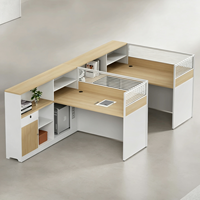 Ensemble de poste de travail écologique de qualité E0, bureau moderne minimaliste avec écran de séparation et armoire de rangement, table de bureau financière