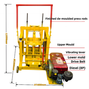 Bestselling Model 2-45 Diesel <b>Generator</b> Brick Making Machine Small <b>Mobile</b> Straight Push Clay Block Machine - Product Image 2
