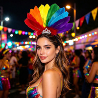 Serre-têtes à plumes de carnaval, accessoires de coiffure pour Halloween, bal masqué, fête, HC010