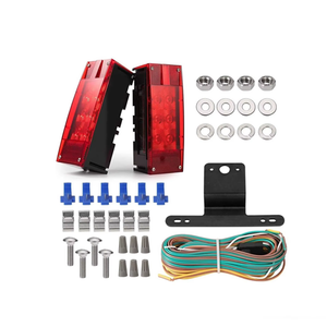 Kit d'éclairage <span class=keywords><strong>de</strong></span> <span class=keywords><strong>remorque</strong></span> <span class=keywords><strong>rectangulaire</strong></span> submersible à profil bas 12V LED rouge nouveau pour bateau <span class=keywords><strong>remorque</strong></span> camion - Product Image 1