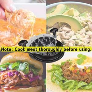 Desmenuzador de Pollo Redondo de Plástico Transparente Portátil, Utensilios de Cocina, Herramienta Manual para Desmenuzar Carne de Pollo con Tapa Transparente - Product Image 2