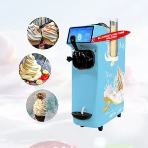 Fabricante turco fazendo mesa dura Top Fried única cabeça Cone cozinha ferramentas Ice Cream Machine