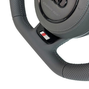 Volant en cuir noir à couverture intégrale pour <span class=keywords><strong>Audi</strong></span> B8 B9 S4 <span class=keywords><strong>Q3</strong></span> Q8 A1 A3 A4 A5 A6 A7 R8 RS3 C7 Q5 Q7 S3 S5 8V - Product Image 6